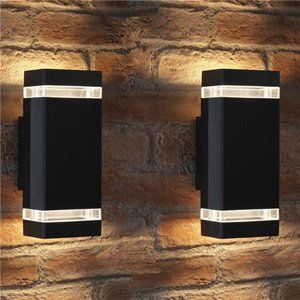 Dusk to Dawn Outdoor Lighting, Up Down Square Light Outdoor Wall Sconces Fixture